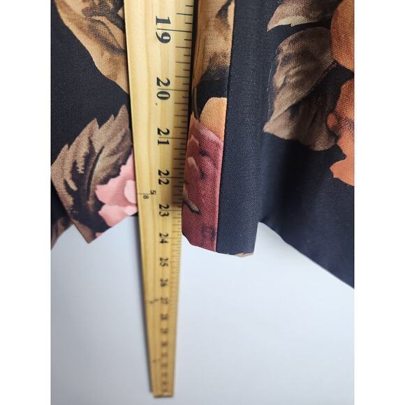 Linda Allard Ellen Tracy Dark Floral Jacket sz 12 silk/wool art to wear career - Picture 11 of 11